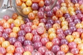 Драже "Рисовые шарики (10 мм) Феерия цветной жемчуг (желтый апельсин, оранжевый манго, розовый малина, фиолетовый малина) - Premium"